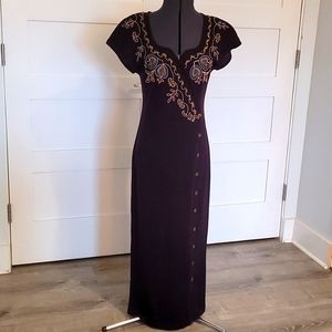 Carole Little Vintage Deep Purple Sweater Knit dress, M, 70% acrylic, 30% wool